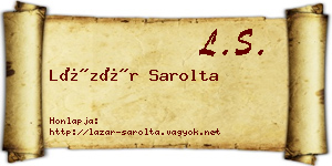 Lázár Sarolta névjegykártya